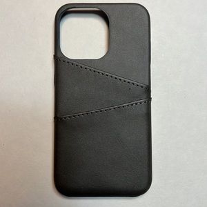 NEW Gray Leather wallet iPhone 13 case